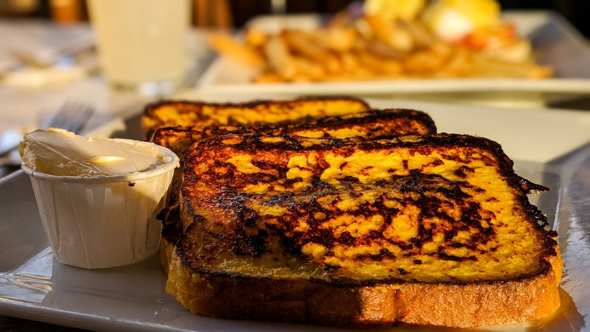 Homemade croissants and challah French toast